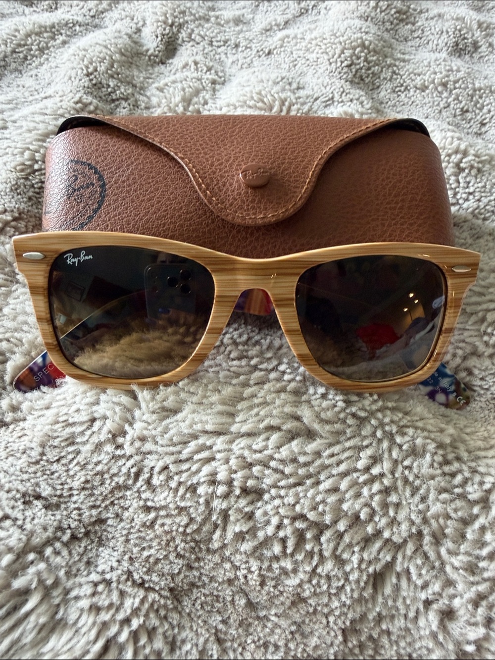 Ray-Ban Original Wayfarer 50mm RB 2140 1138/85 Light Wood On Surf/Brown Gradient